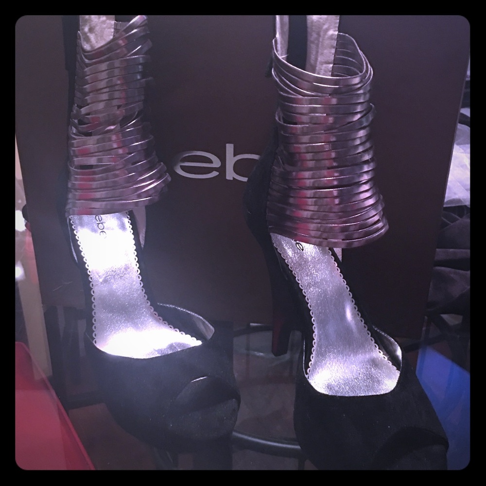 Bebe Metallic Band Shoe Boot ( Size 10)